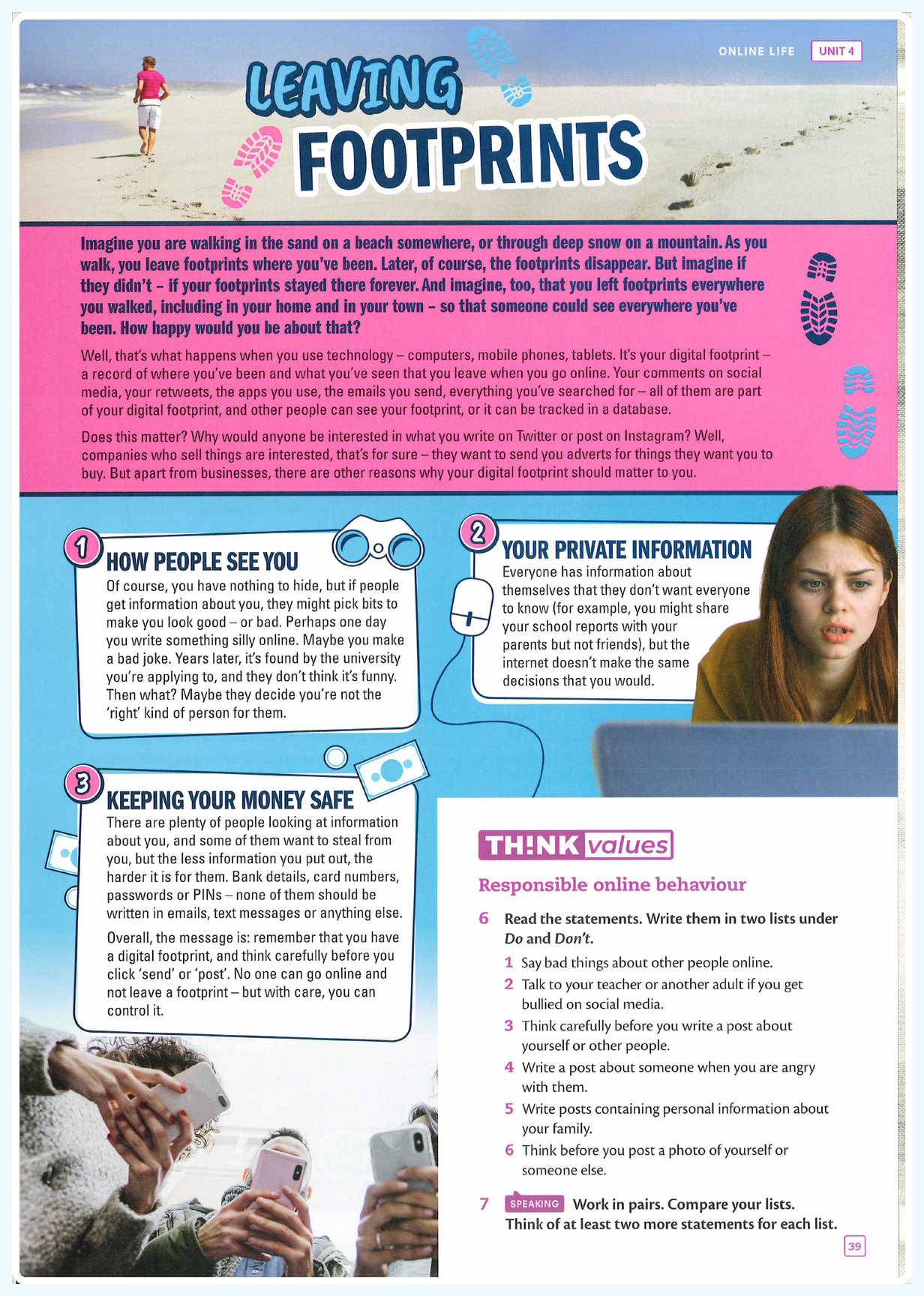 Textbook page preview for Leaving Footprints